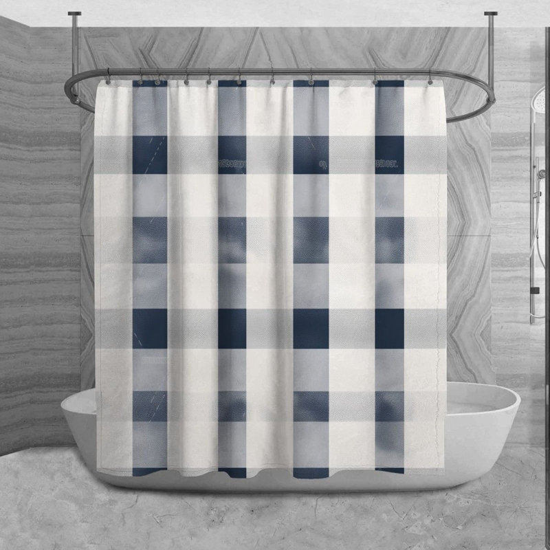 Rideau de douche Thynes Gingham, H 73 po x l 70 po