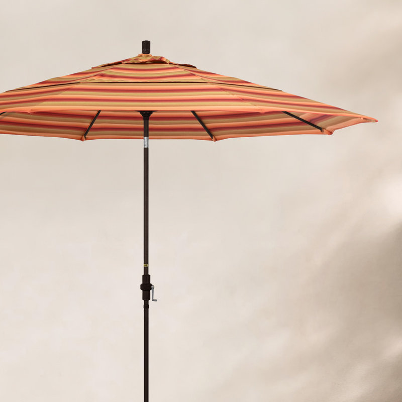 Parasol de marché Broadmeade octogonal Sunbrella, Stone Black, Sunbrella® Astoria Sunset