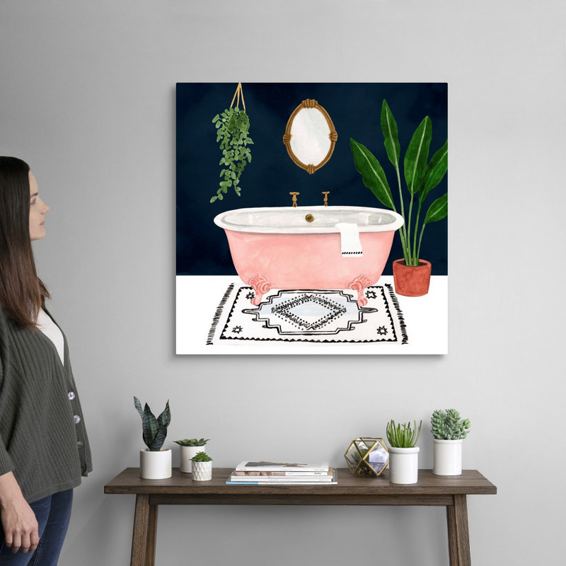 Boho Bath II - reproduction d'art sur toile, Toile tendue, H 30 po x l 30 po x P 1,25 po