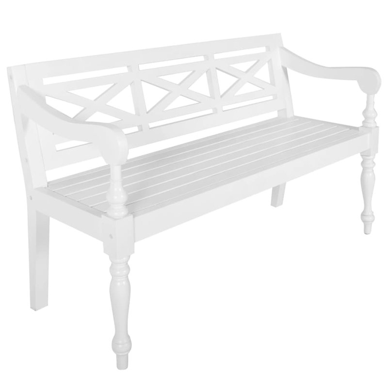 Banc pour hall d'entrée avec banc pour le couloir en bois d'acajou de style entier, Blanc, H 31,9 po x l 48,4 po x P 19,7 po