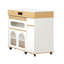 Table de salle à manger extensible avec plateau pliable extra-long, îlot de cuisine roulant avec tiroirs, prise de courant et verrou de frein, armoire de rangement pour la cuisine et la salle à manger-131379353