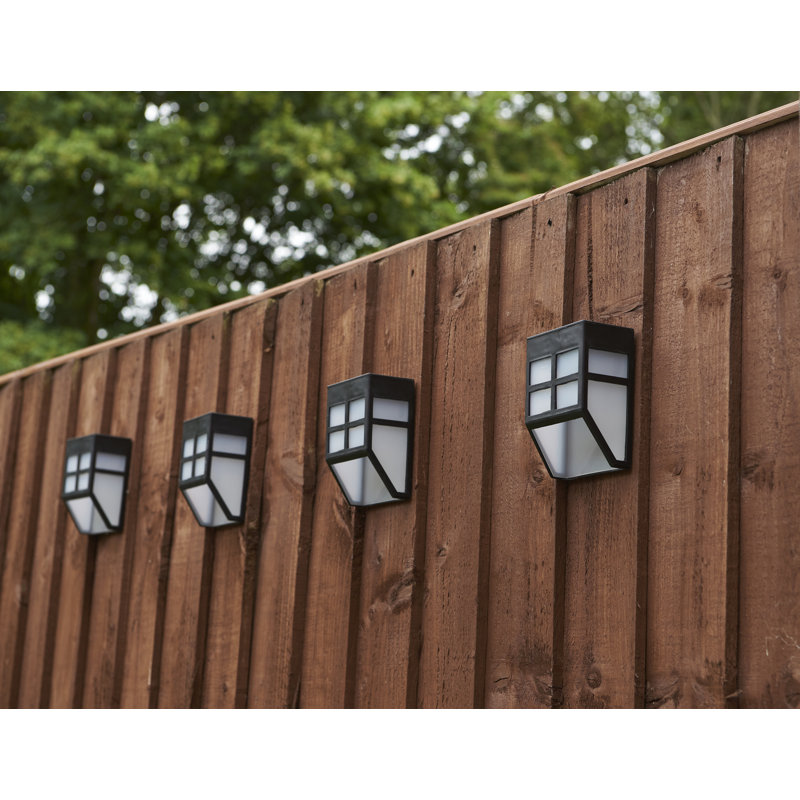Pack of 4 Ayzaria Black LED Solar Fence Lights
