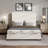 Upholstered Sleigh Platform Bed with Nailhead Trim Headboard-2083689009-2083689015