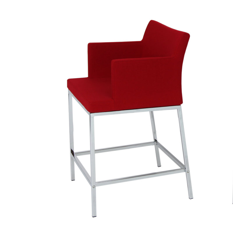 Soho Metal Counter & Bar Stool, Dark Gray Wool, Bar Stool (30" Seat Height)