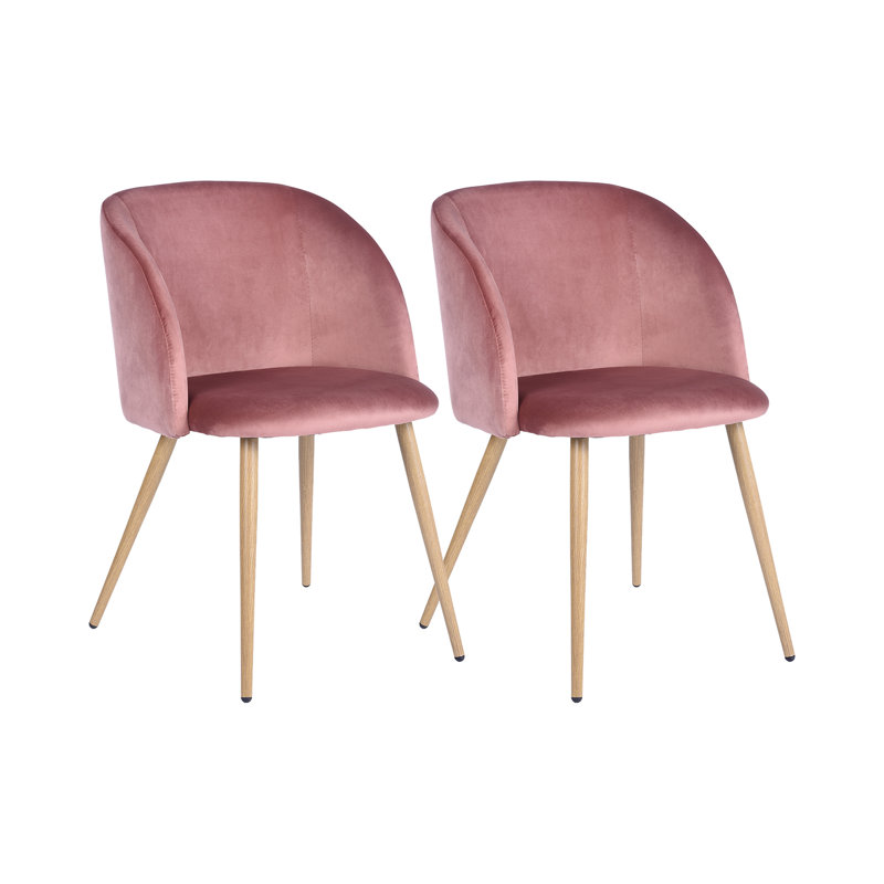 Atlas 50cm H Polyester Blend Upholstered Side Chair, Rose