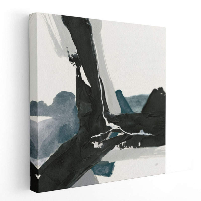 «Black and Dark Teal III», reproduction d'art sur toile, H 12 po x l 12 po