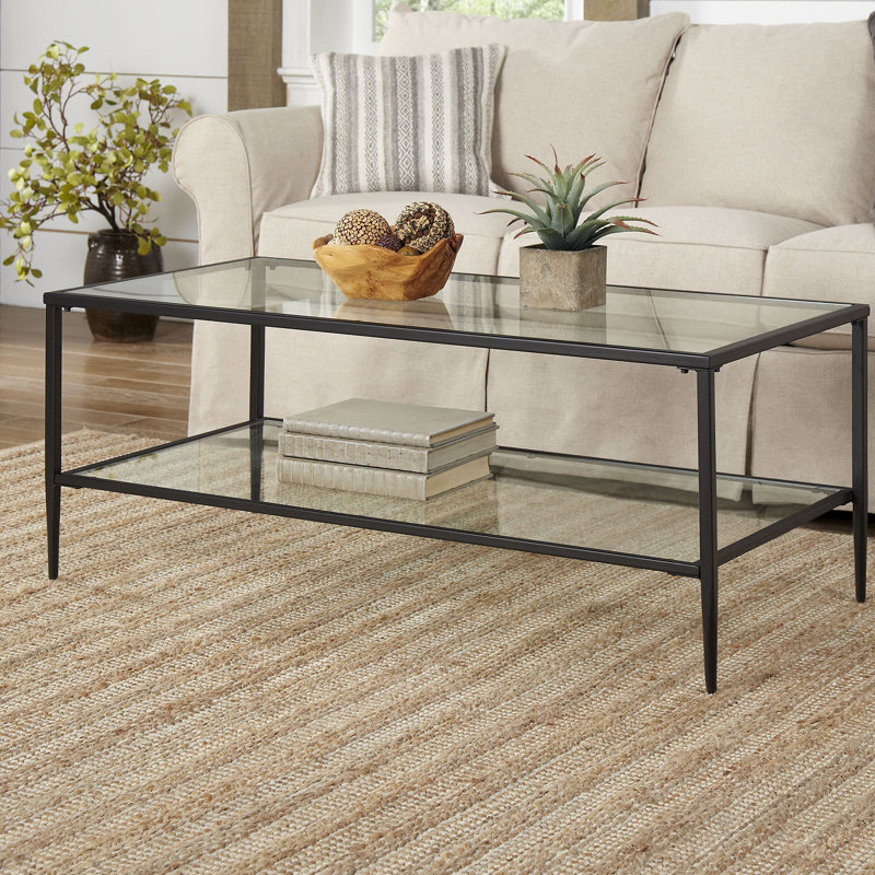 Table basse à 4 pieds avec rangement Edmont