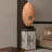 Burlywood Oval Solid wood with Stone Decorative Object