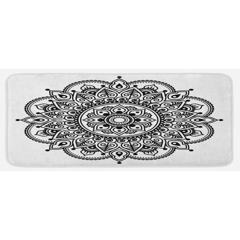 Tapis de cuisine blanc et noir symétrique