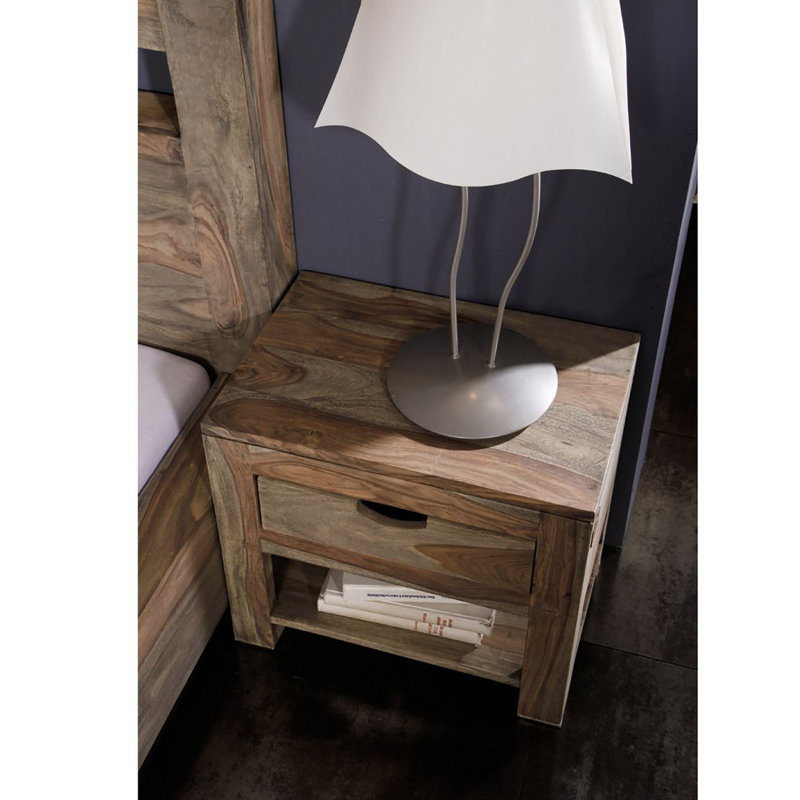 Nature 35cm W Solid Wood Bedside Table
