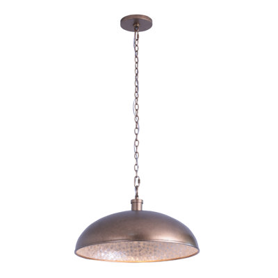 Luminaire suspendu en laiton antique perlé Emblem 1 LT Kalco