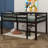Full Size Bed Frame, Rubber Wood Loft Bed With Ladder, Low Height Design Loft Bed-940659554