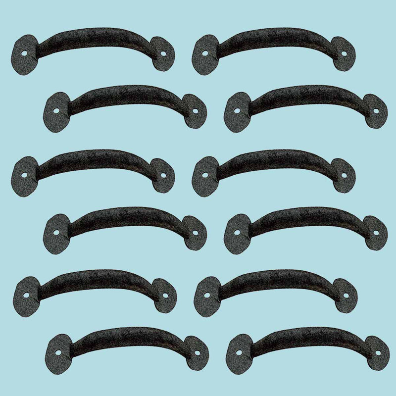Black Wrought Iron Colonial Style Cabinet Pull Handles Pack of 12