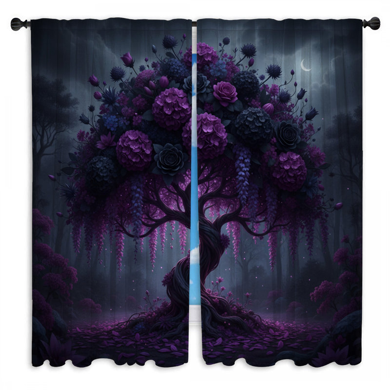 Rideaux obscurcissant à motif floral Moonlit, 80in x 52in - 2 panels, Room Darkening