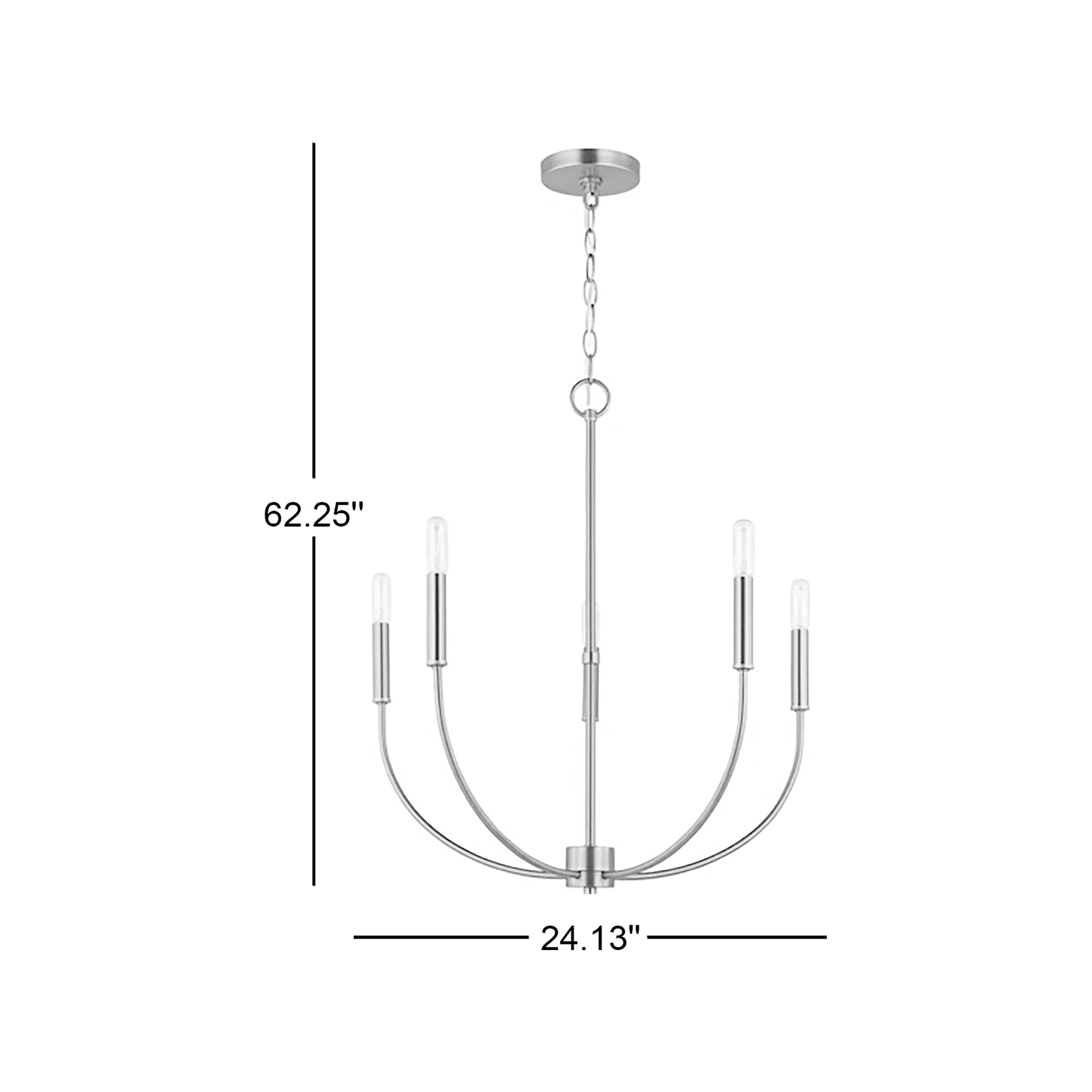 Kendrey 5-Light Metal Candle-Style Chandelier , Satin Brass