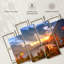 Lakeside Mountains, Montana, lac Saint Mary - 4 pièces sur toile tendue-92788732
