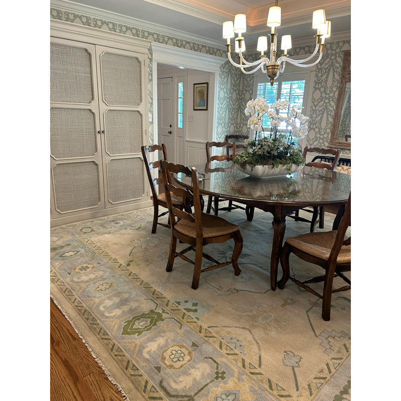 Fiona Hand Knotted Wool Oriental Area Rug, Rectangle 8' x 10'