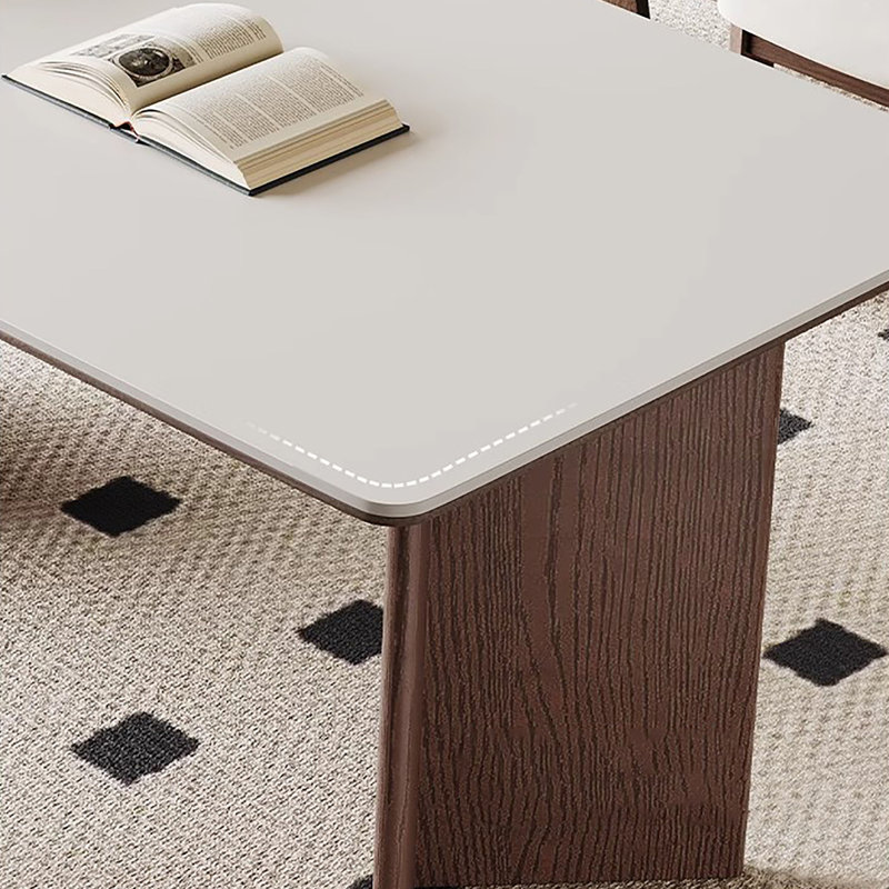 Table en pierre frittée blanche Wabi-Sabi, 29.5" H x 70.9" W x 35.4" D