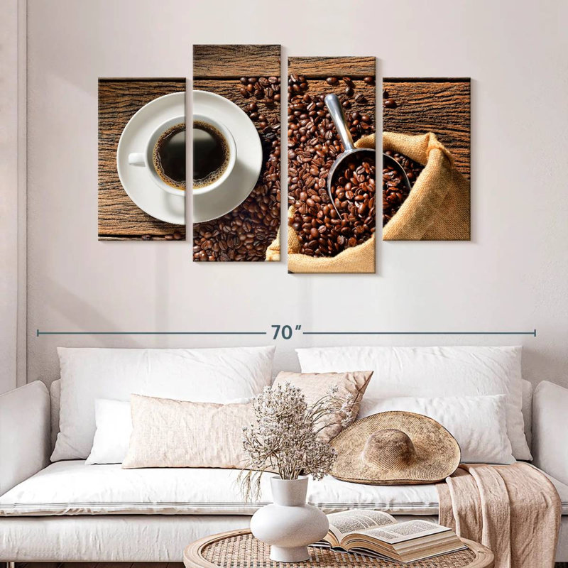 Yarlin Coffee Cup And Beans, 32" H x 52" W