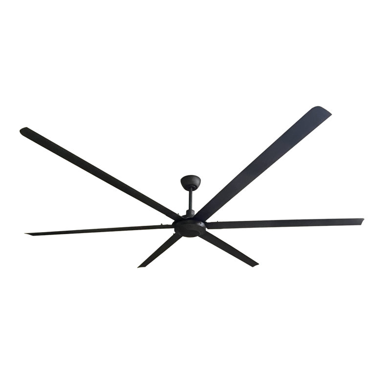 iLIVING 6 Blades BLDC Big Ceiling Fan, High Volume Low Speed Outdoor Fan with Powerful Brushless DC Motor Reversible Industrial Commercial and Residential, with IR Remote