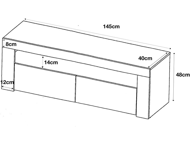 Milano Unfinished Entertainment Centre for TVs up to 65", White/Blue