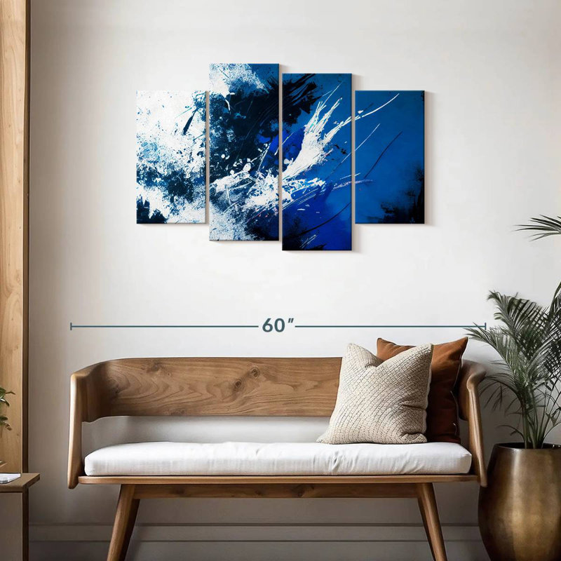 Avery Abstract Splash Of White, 27" H x 43" W