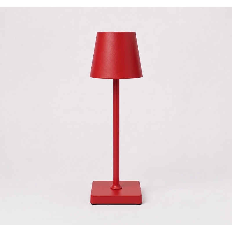 Rechargeable Globe Table Lamp, Red