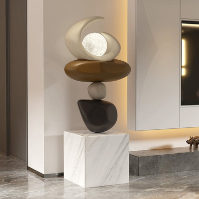 Objet de décoration moderne en acier marbré moderne