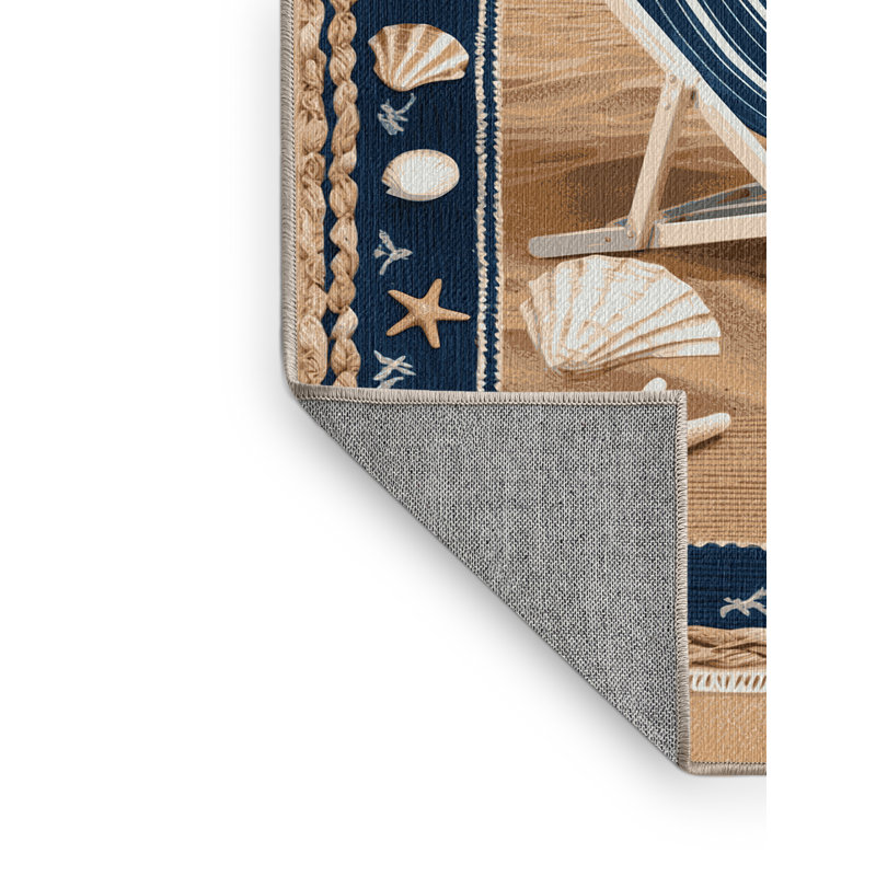  Tapis bord de mer lavable, Rectangle 5 pi x 7 pi