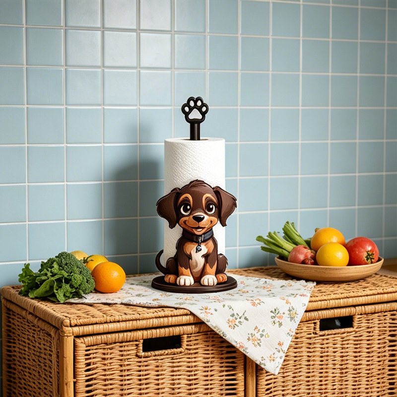 Adorable porte-papier essuie-tout en forme de chiot