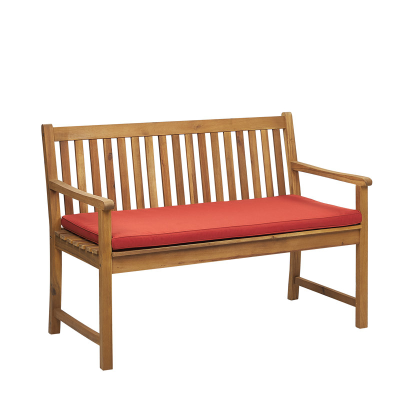 Thrugun Solid Wood Outdoor Bench, 88cm H x 120cm W x 61cm D, Red