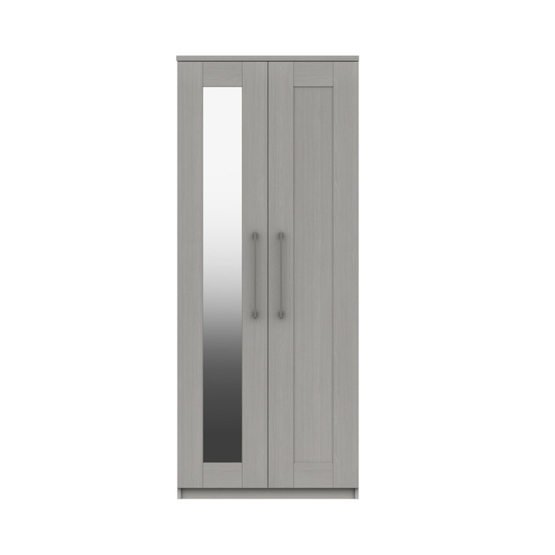 Alishma 2 Door Manufactured Wood Wardrobe, Light Grey