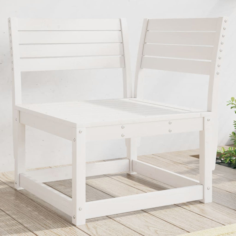 Vanita Wood Outdoor Lounge Chair, White