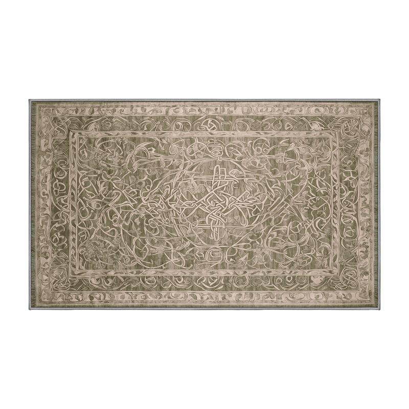 Tapis gris lavable à la machine, Rectangle de 5 pi x 8 pi