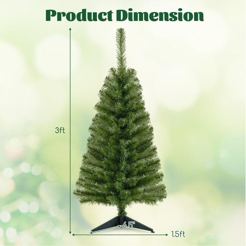 Arbre de Noël artificiel rose 3 pi avec support en plastique The Holiday Aisle®