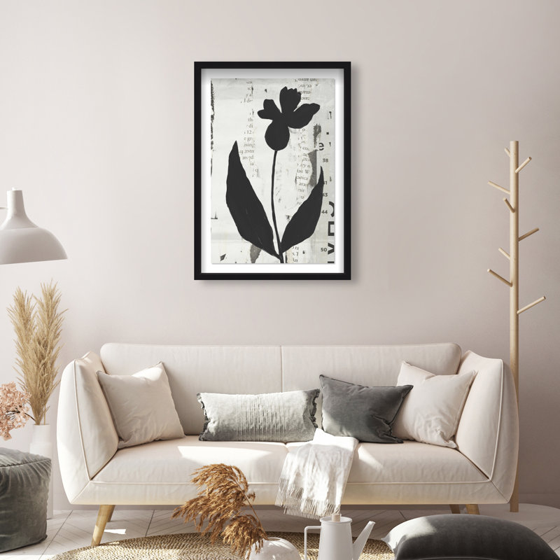 Single Orchid Print by Oliver Gal, 25.5"H x 17.5"W, Black Shadowbox