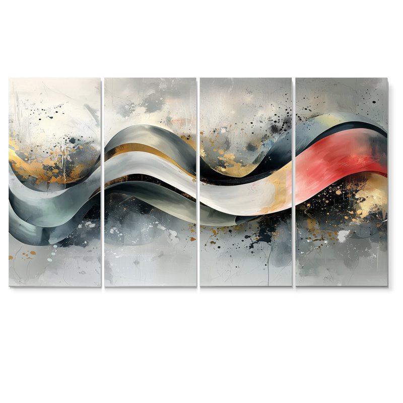 Énergie cinétique des formes abstraites II - formes abstraites, art mural - ensemble de décorations murales modernes, 4