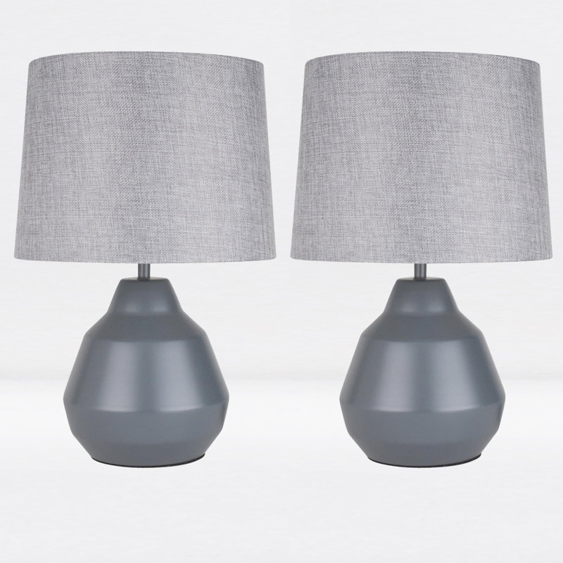 LaJuante Metal Table Lamp, Matte Grey, Grey