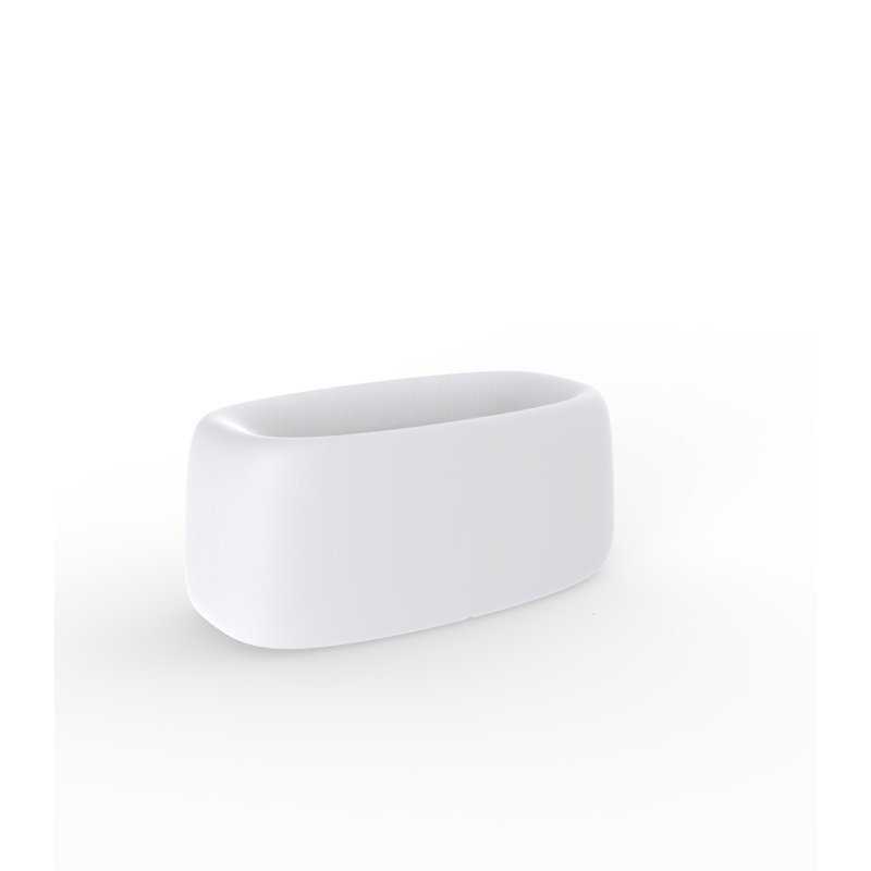 Jardiniere Lacquered Polyethylene Pot Planter, 11.5" H x 24.75" W x 12.5" D, Ice