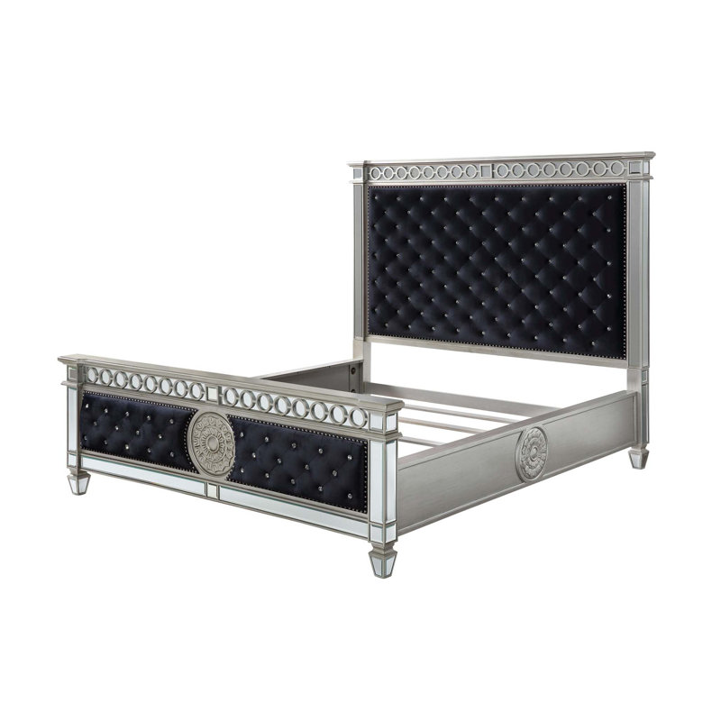 Mcelfresh Upholstered Standard Bed, Queen, Black