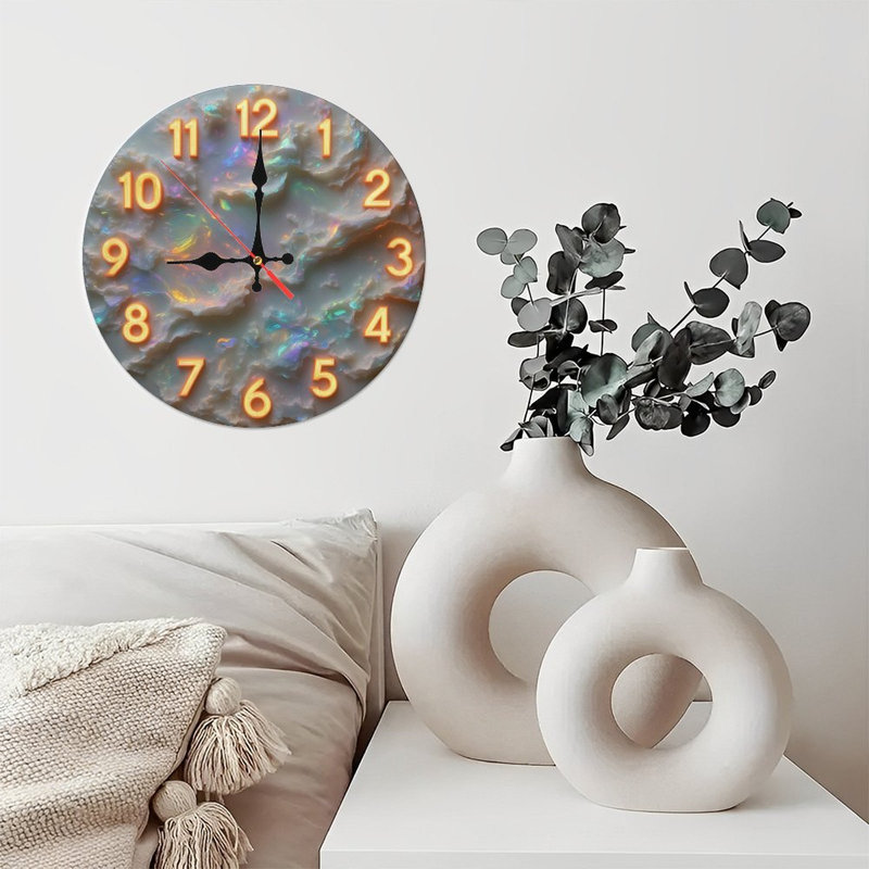 Horloge opale avec chiffres lumineux