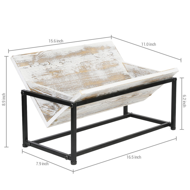 Wood Tabletop File Organiser Bookcase, Whitewashed