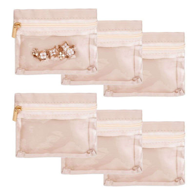 6PCS Travel Jewellery Organizer Jewellery Pouch with Zipper Clear Travel Jewellery Bag for Travel Business Trip