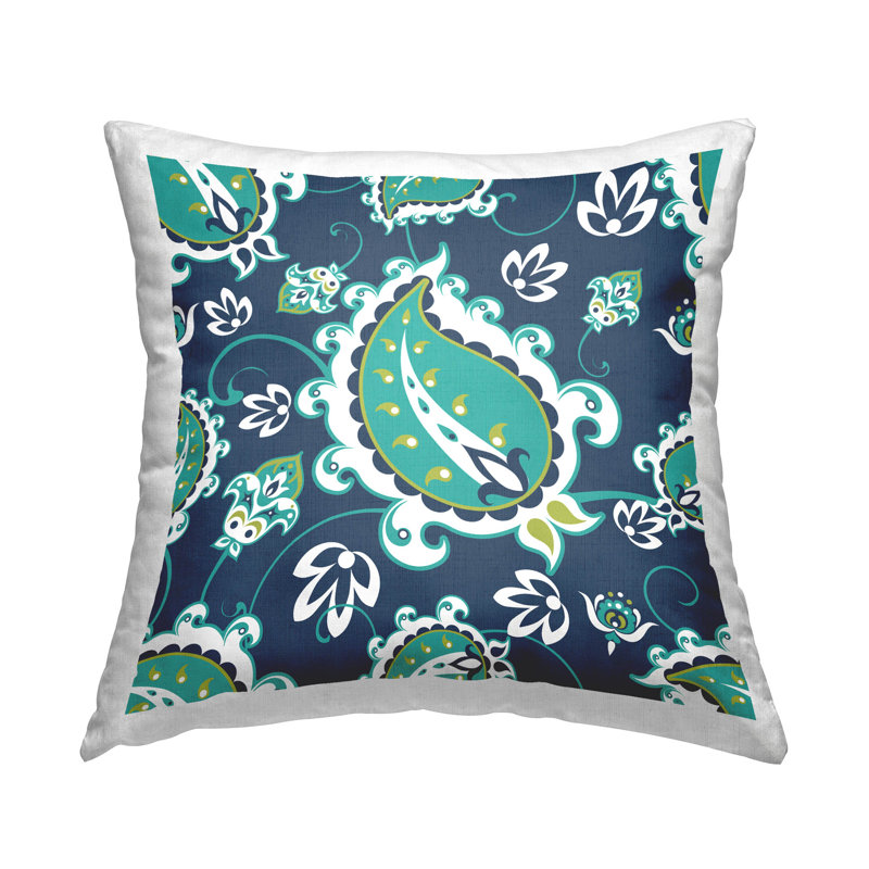 Paisley Throw Pillow, Blue
