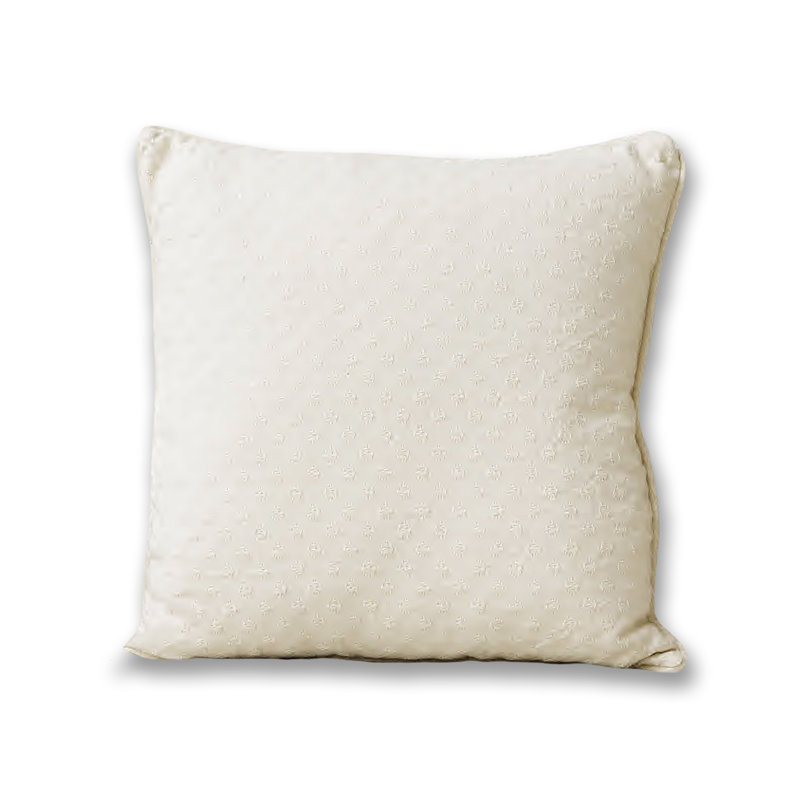 Coussin tissé, Crème à pois