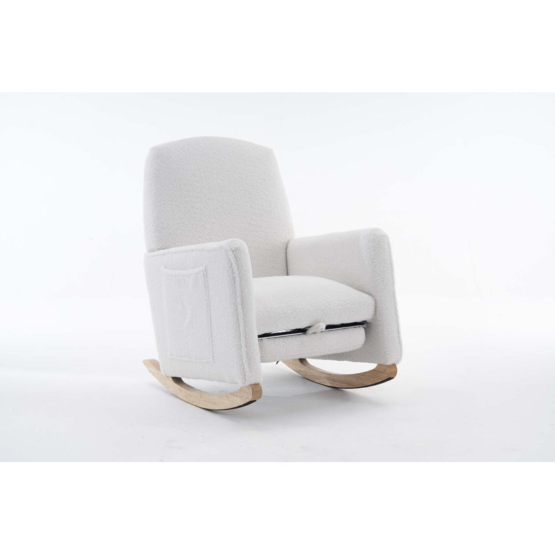 Chaise berçante de chambre de bébé avec repose-pieds réglable pour le salon, intérieur, Ivoire ivoire