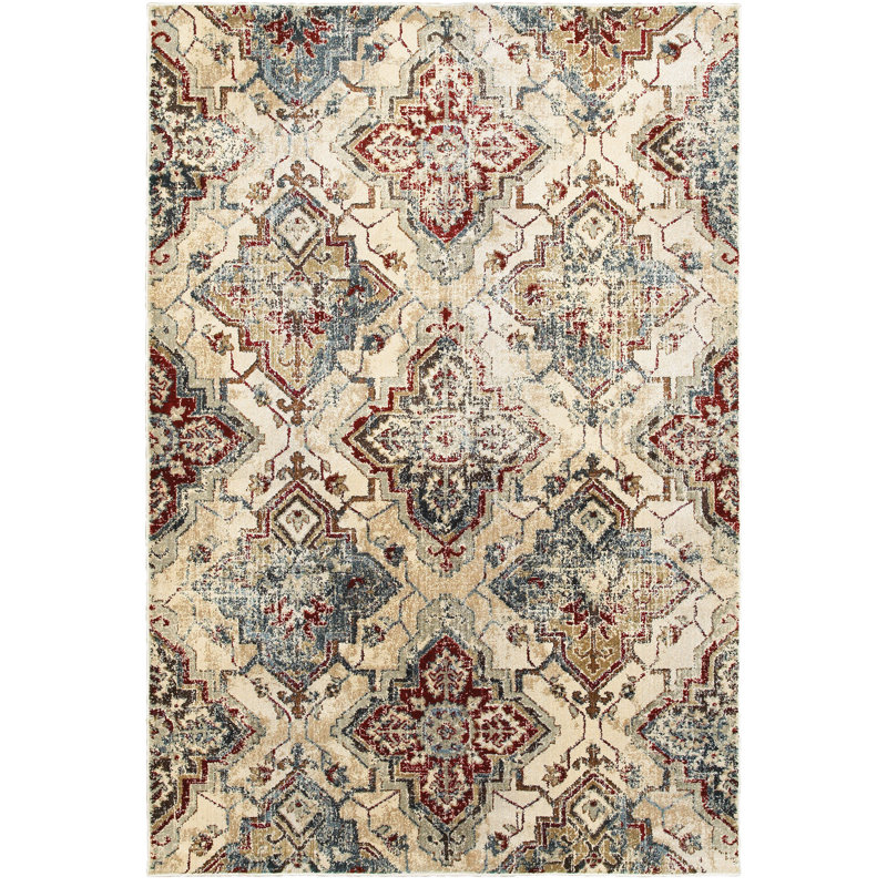 Tapis oriental ivoire / or Gaiser, Rectangle 9 pi 10 po x 12 pi 10 po