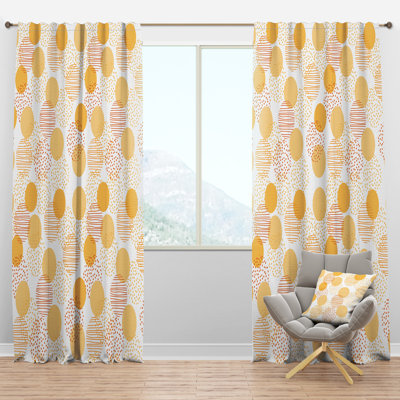 Circular Abstract Retro Geometric IX - Mid-Century Curtain - Velvet Room darkening - 1 panel