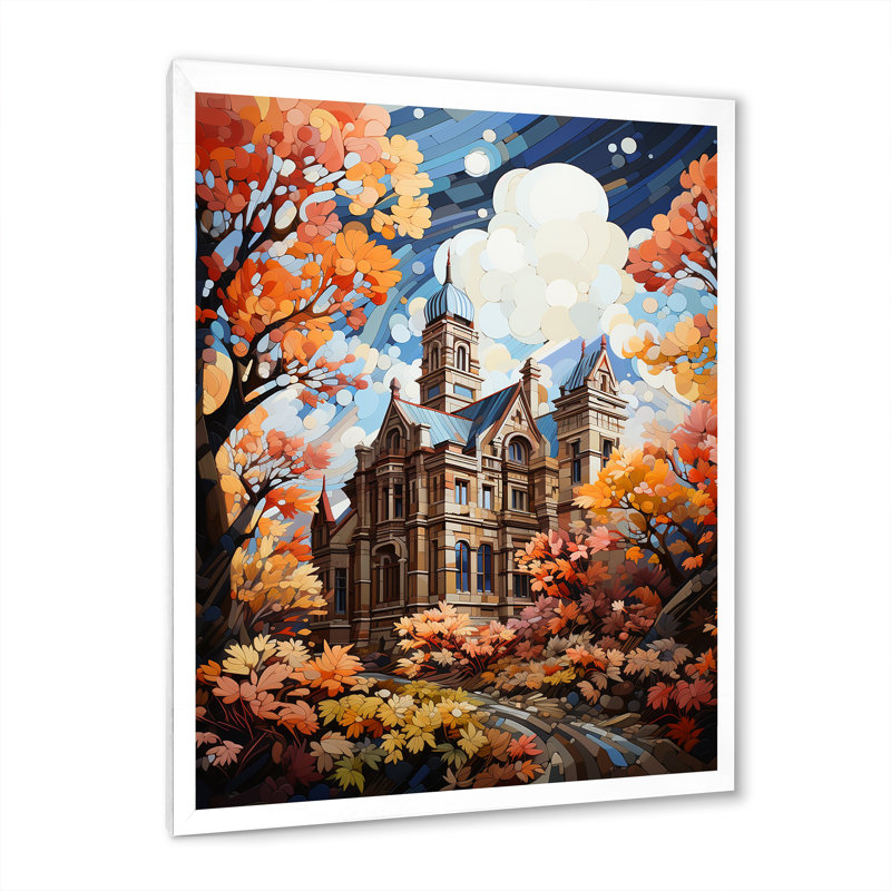 Crisoforo " Libraries Literary Haven IV " Mixed Media Print, 32" H x 16" W x 1" D, White Picture Frame