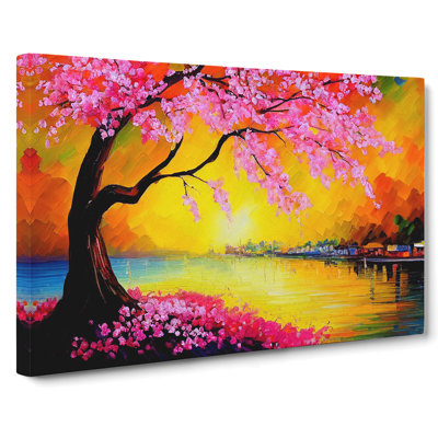 Cherry Blossom Tree Glow - Wrapped Canvas